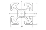 Чертеж на алуминиев профил 40x40L