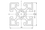 Чертеж на алуминиев профил 45x45