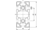 Чертеж на алуминиев профил 45x90L