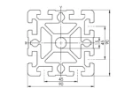 Чертеж на алуминиев профил 90x90