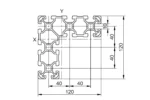 Чертеж на алуминиев профил 40x120x120L