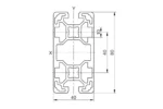 Чертеж на алуминиев профил 40x80L 2SP