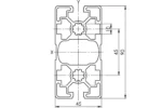 Чертеж на алуминиев профил 45x90L 2SP