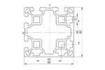 Чертеж на алуминиев профил 80x80L 4SA