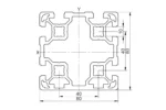 Чертеж на алуминиев профил 80x80L 6S